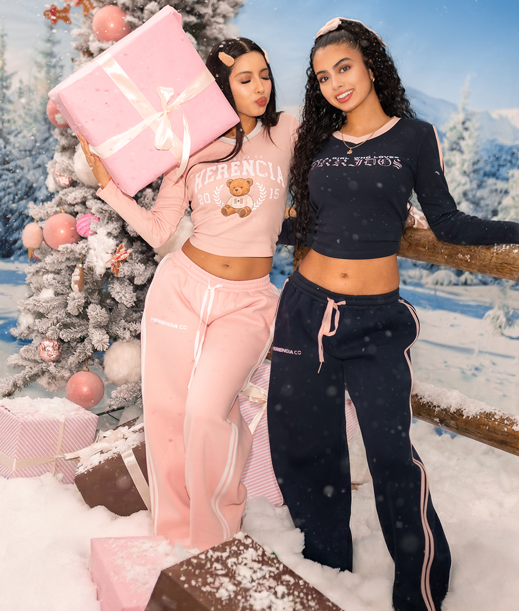 Pink w/Brown Wide Leg Pants