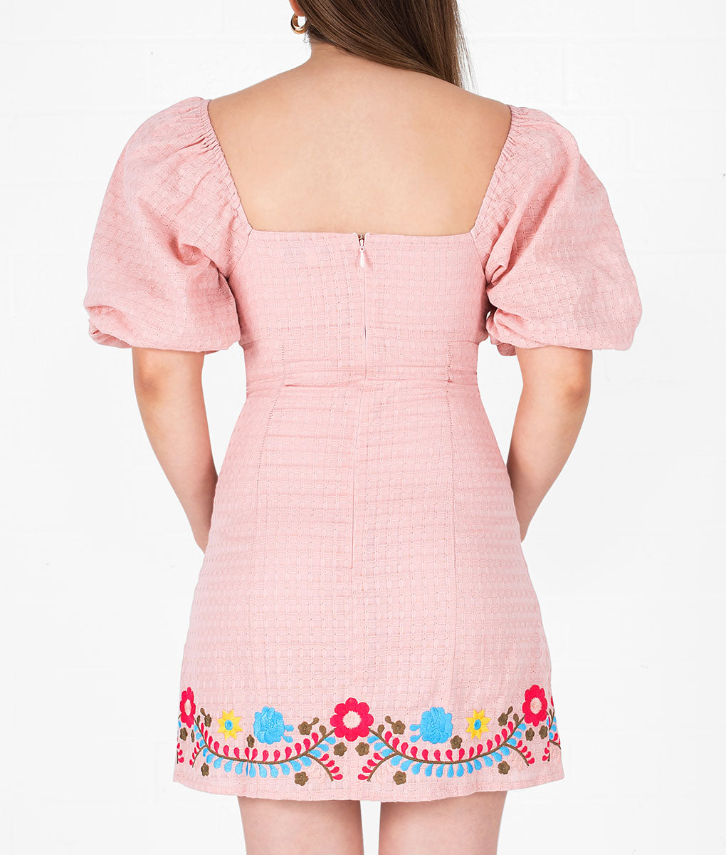 Pink Esperanzita Embroidered Dress