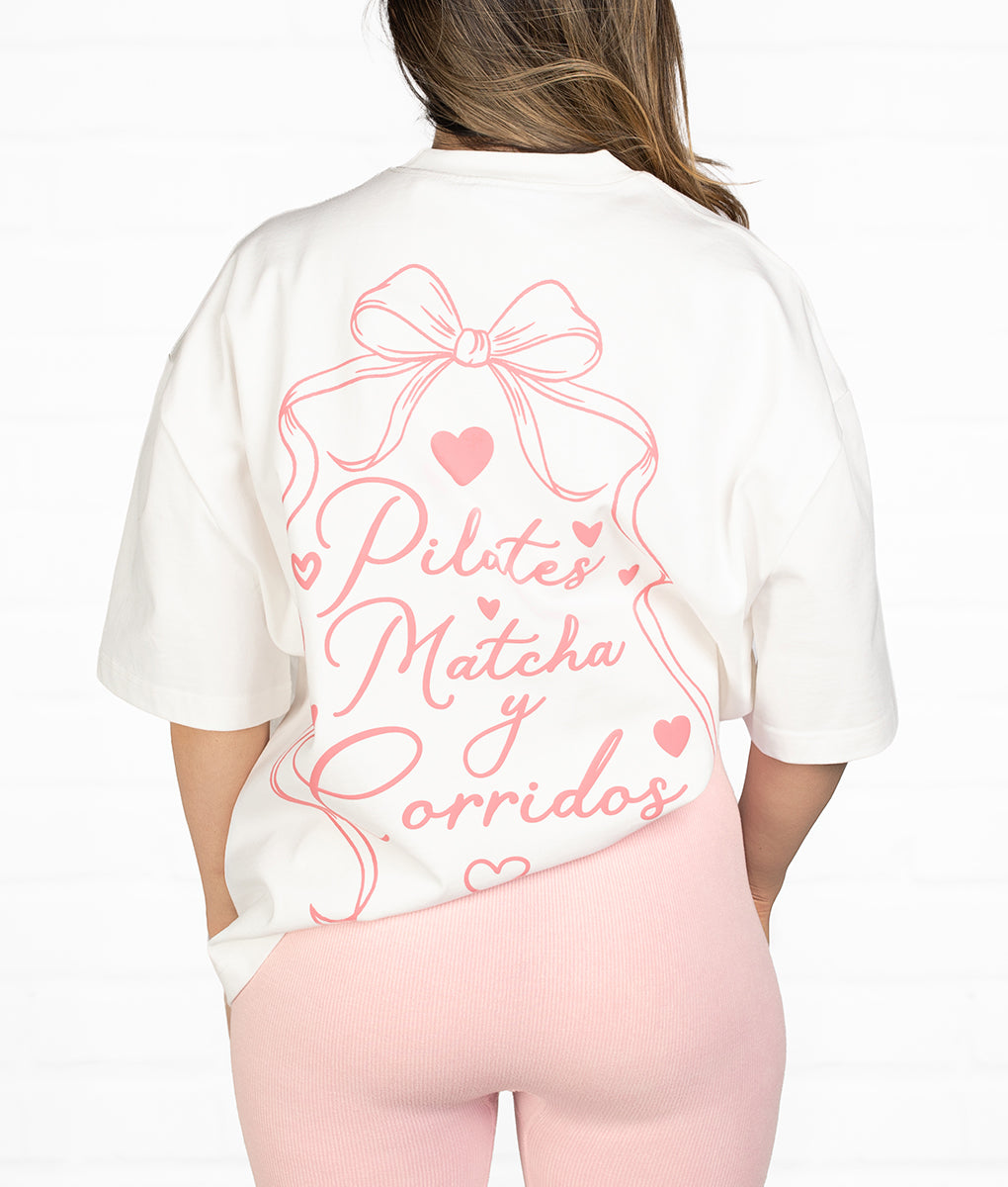 Pilates, Matcha y Corridos Oversized Tee