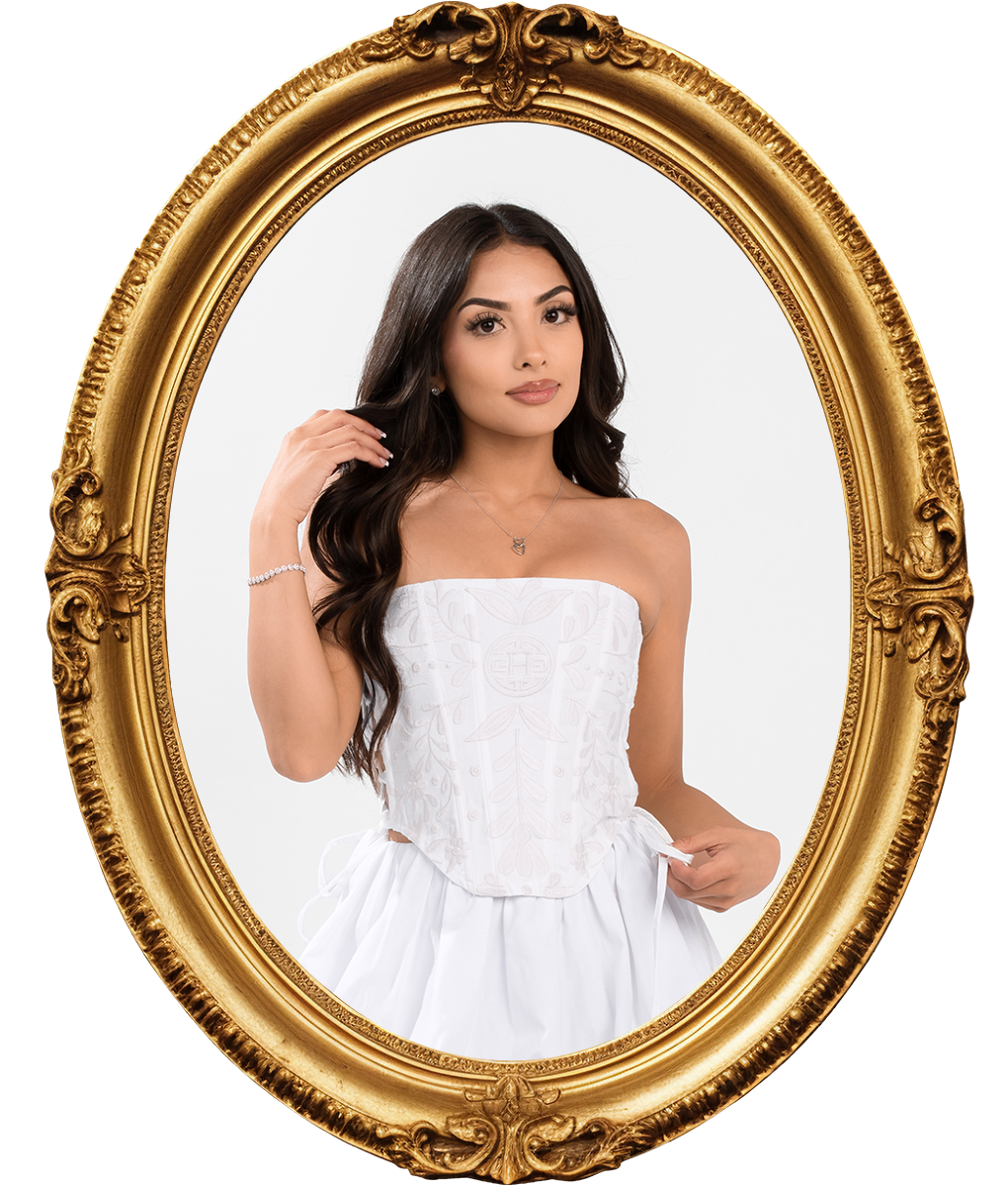 Sol Embroidered Corset Top- White