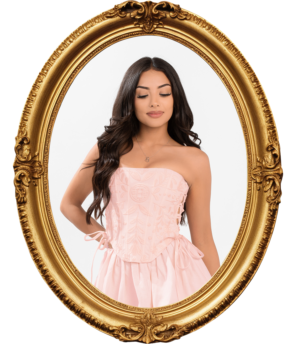 Sol Embroidered Corset Top- Pink