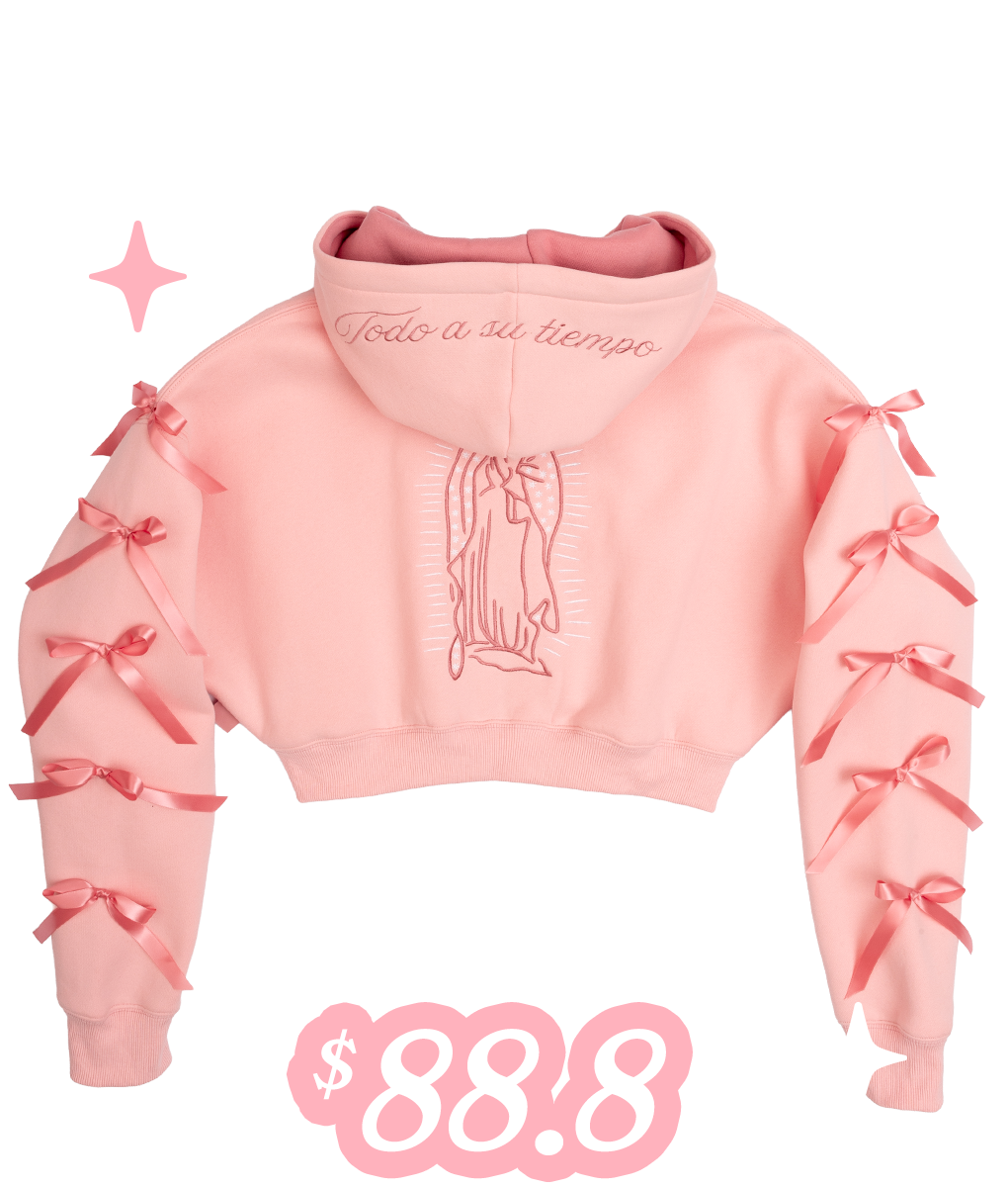 TODO A SU TIEMPO VIRGENCITA HOODIE (PINK EMBROIDERED)