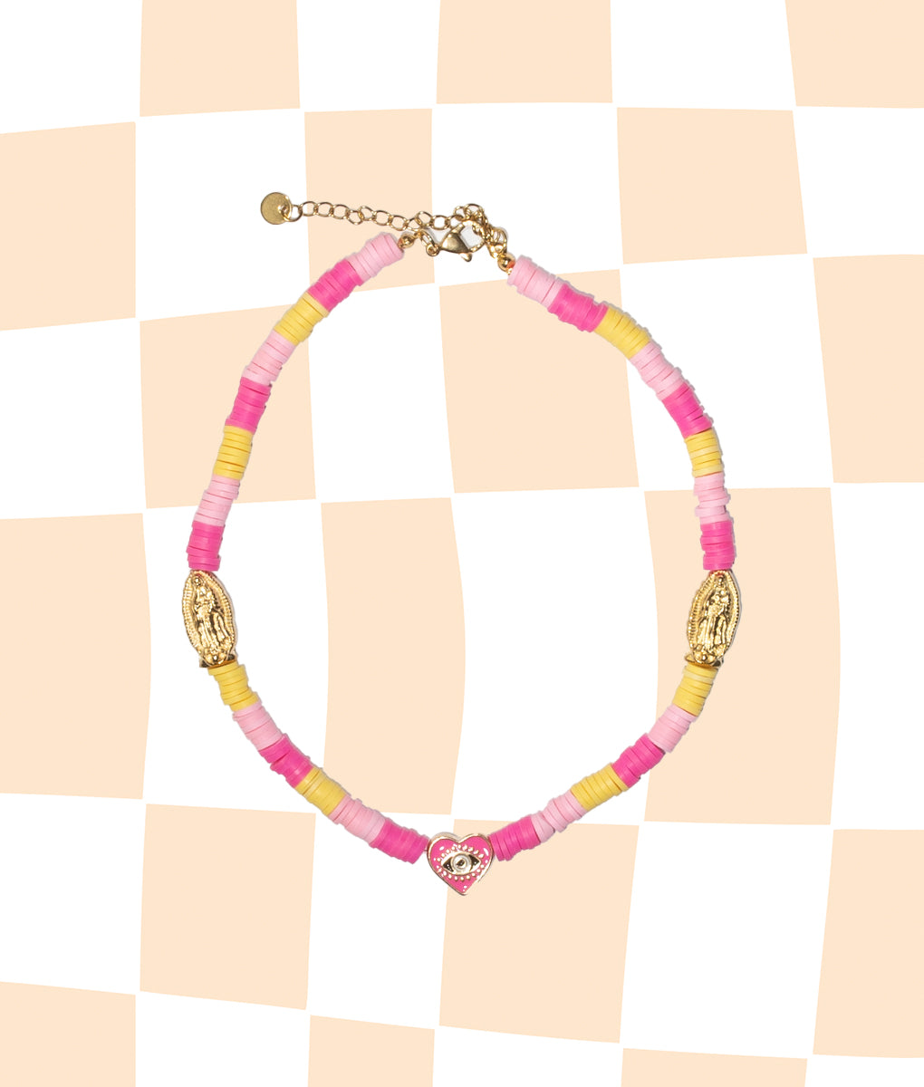 Buenas Vibras Choker- Pink
