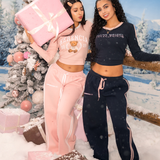 Pink w/Brown Wide Leg Pants