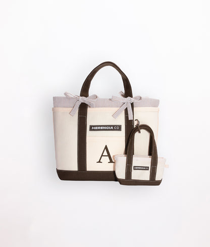 Initial Mini Tote & Micro Baby Keychain Tote