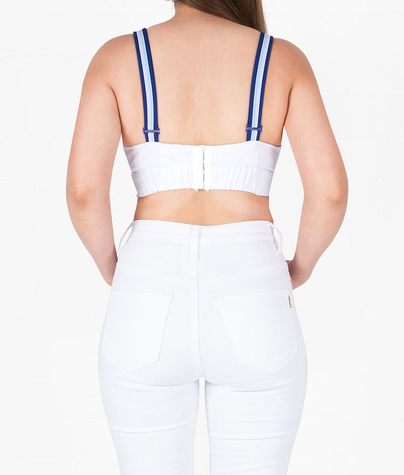 Ojo Embroidered Crop Top-White