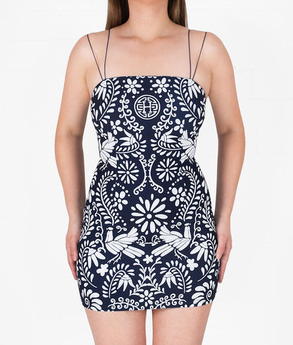 Mexicanita Bodycon Dress- Navy