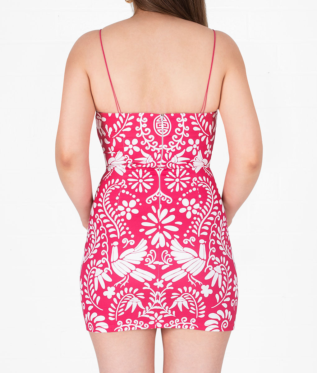 Mexicanita Bodycon Dress- Hot Pink