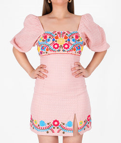 Pink Esperanzita Embroidered Dress