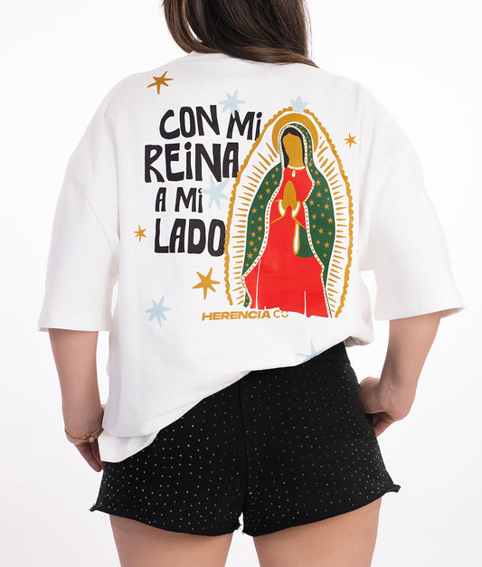 Con Mi Reina A Mi Lado Oversized Tee