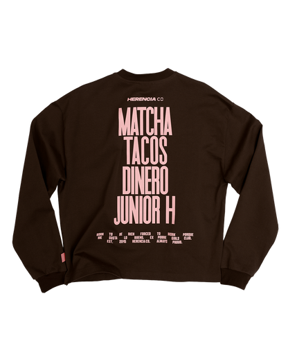 MATCHA, TACOS, DINERO & JUNIOR H OVERSIZED LONG SLEEVE