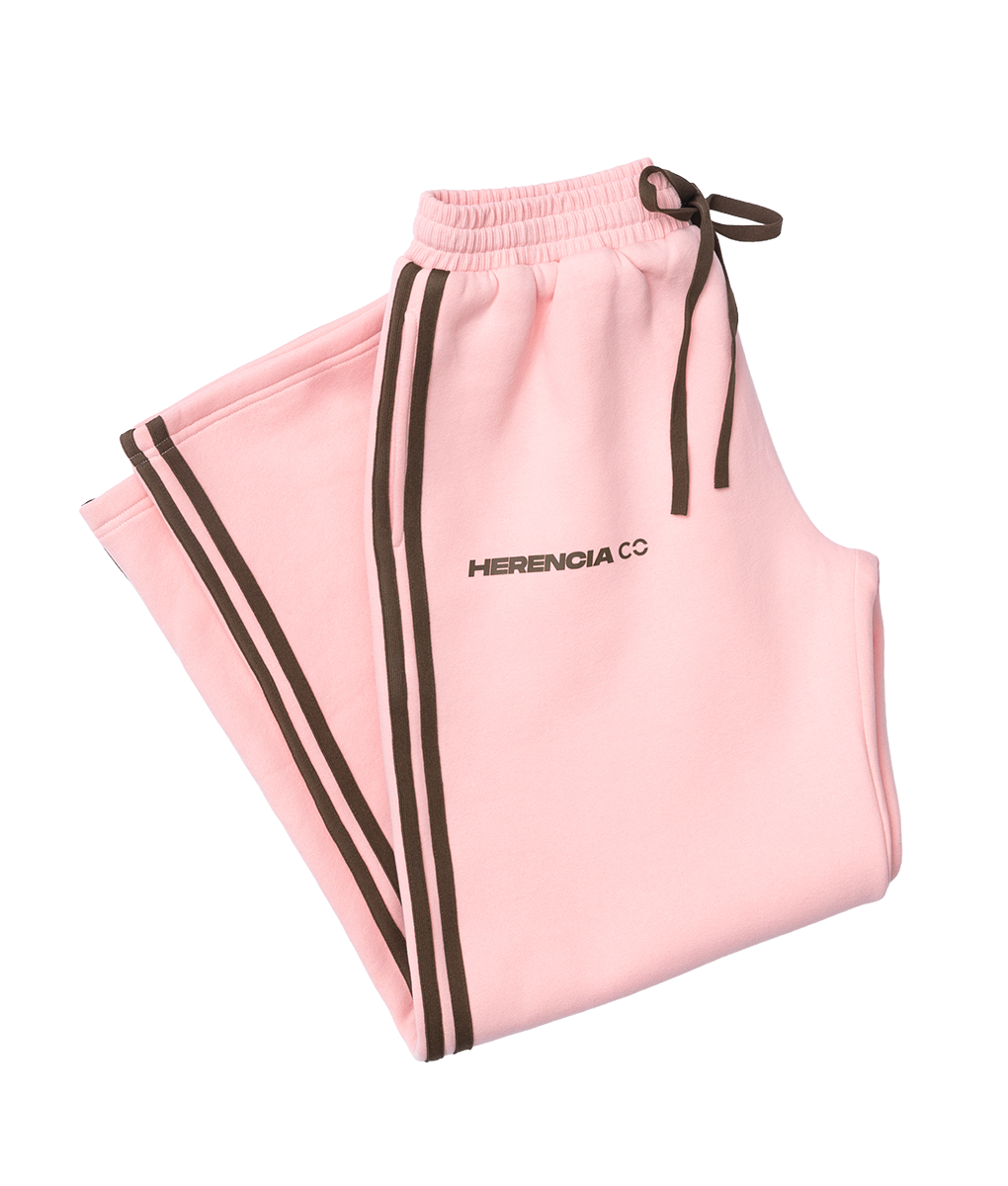 Pink w/Brown Wide Leg Pants