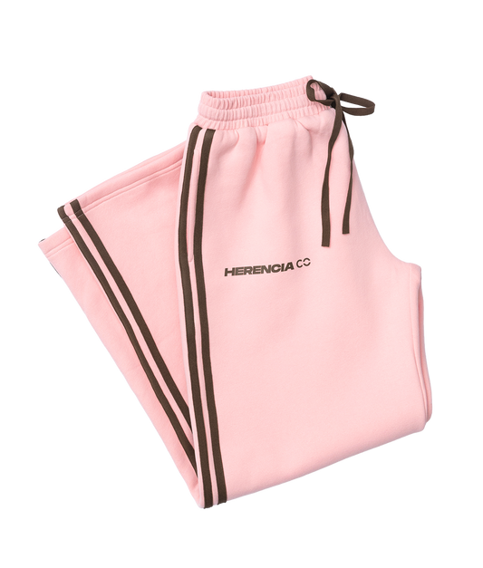 Pink w/Brown Wide Leg Pants