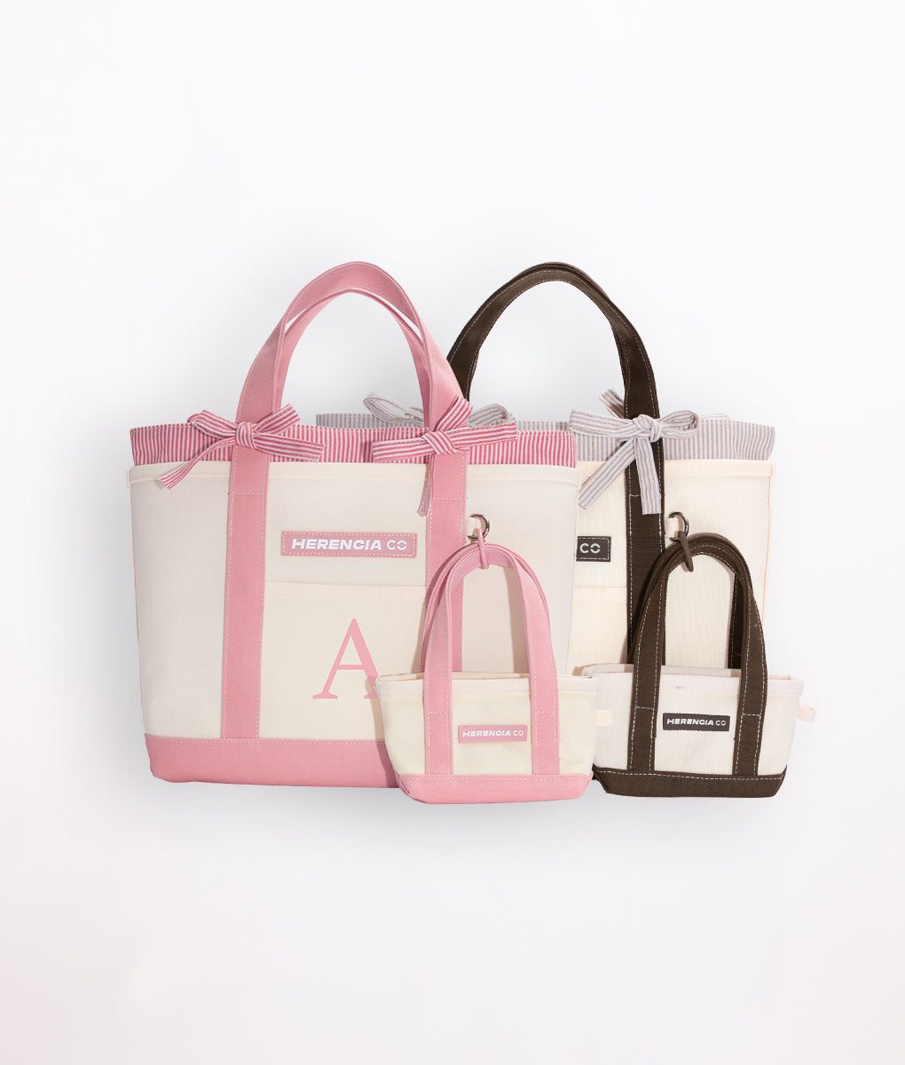 Initial Mini Tote & Micro Baby Keychain Tote