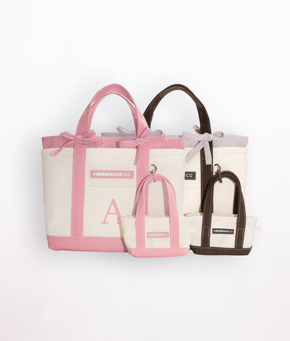 Initial Mini Tote & Micro Baby Keychain Tote