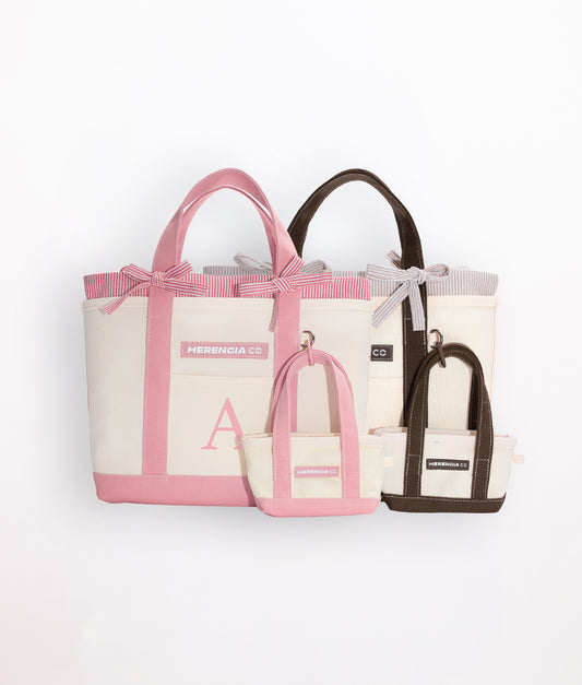 Initial Mini Tote & Micro Baby Keychain Tote