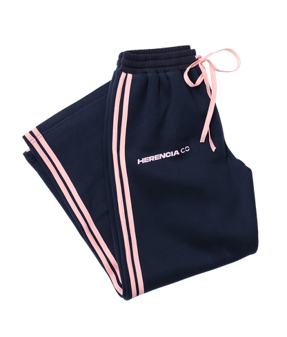 Navy w/Pink Wide Leg Pants