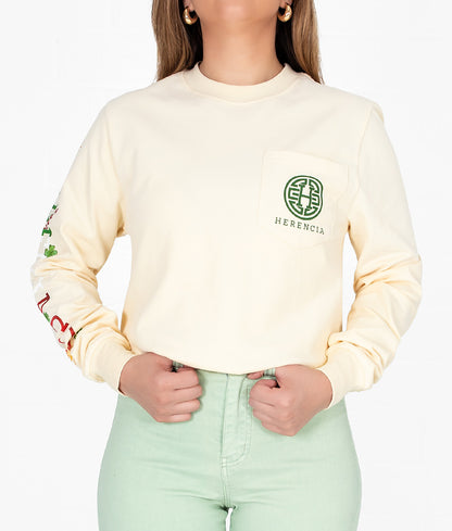Lucky To Be Mexican Long Sleeve Pocket Tee