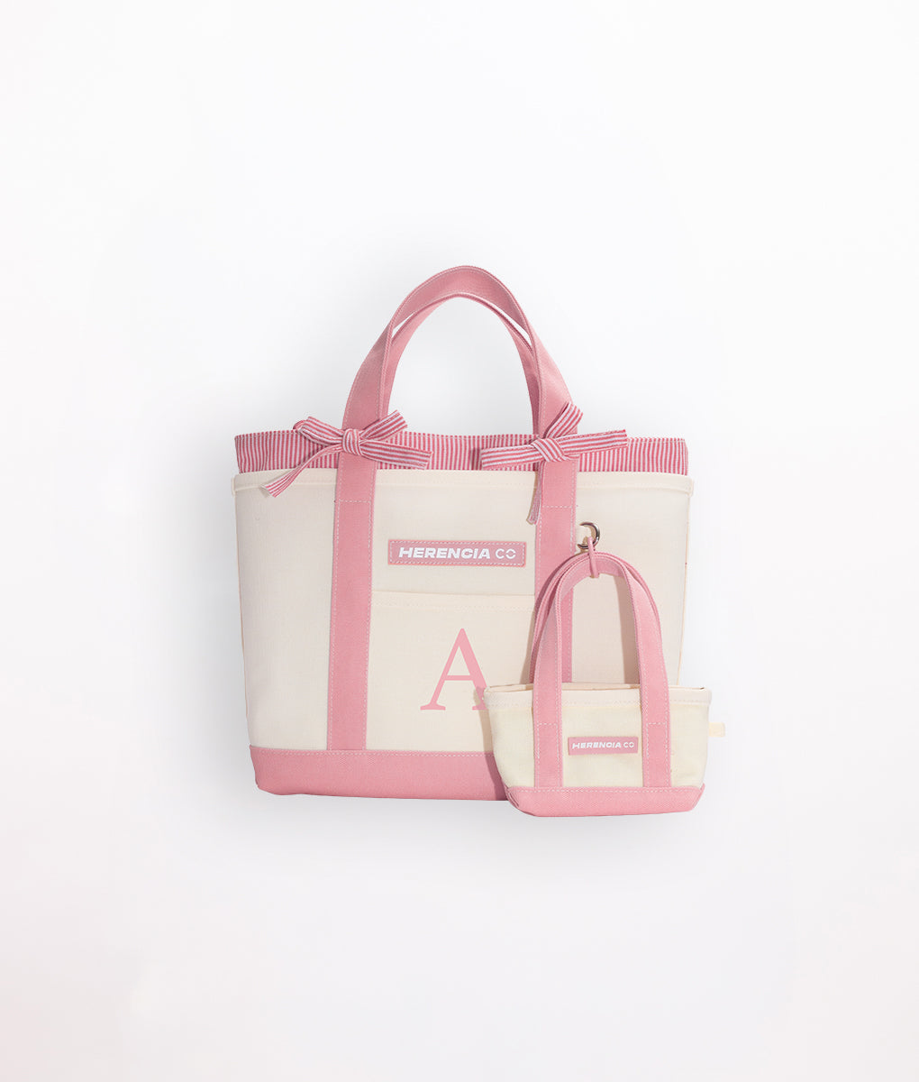 Initial Mini Tote & Micro Baby Keychain Tote