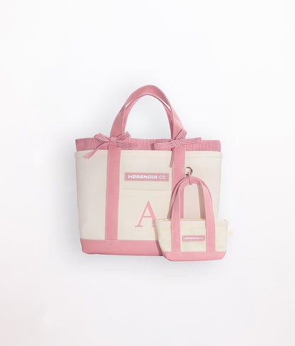 Initial Mini Tote & Micro Baby Keychain Tote