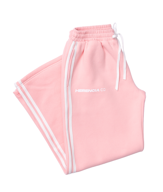 Pink w/White Wide Leg Pants