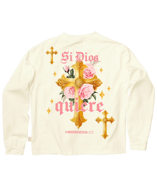 Si Dios Quiere Oversized Long Sleeve