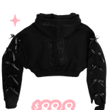 TODO A SU TIEMPO VIRGENCITA RHINESTONE HOODIE (TRIPLE BLACK)
