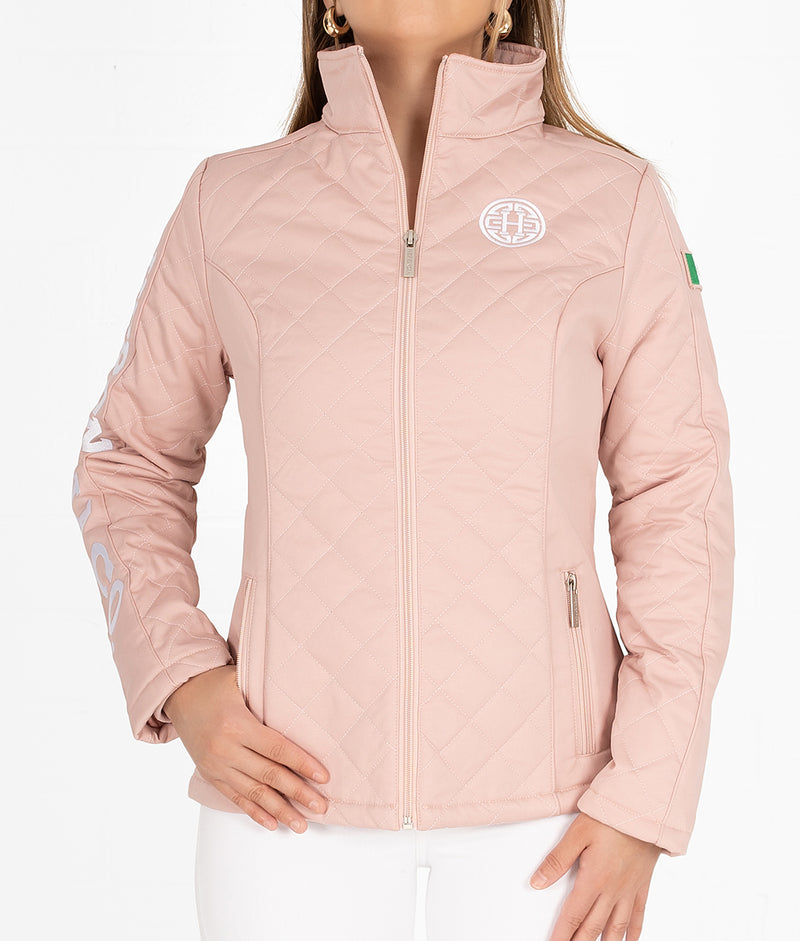 Last Name Women's Quilted Softshell Jacket - Pink