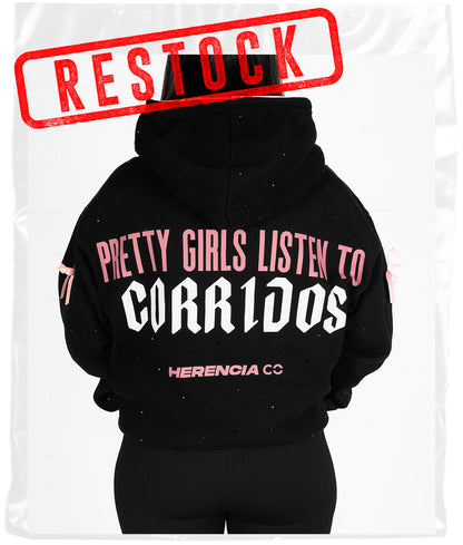 Pretty Girls Listen To Corridos Rhinestone Hoodie