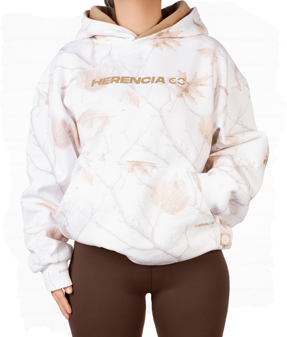 WHITE CAMO PUFF STATE HOODIE