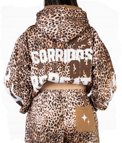Corridos On Repeat Leopard Hoodie