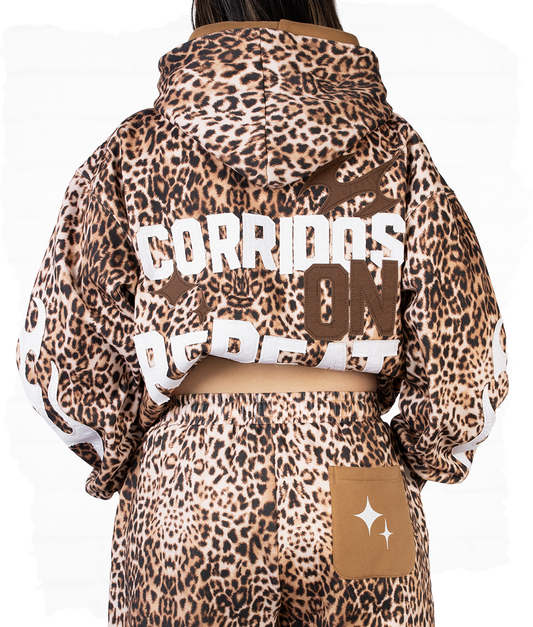 Corridos On Repeat Leopard Hoodie