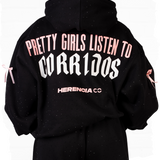 Pretty Girls Listen To Corridos Rhinestone Hoodie