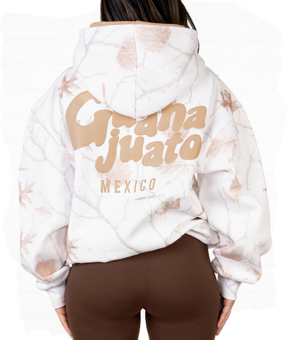 WHITE CAMO PUFF STATE HOODIE
