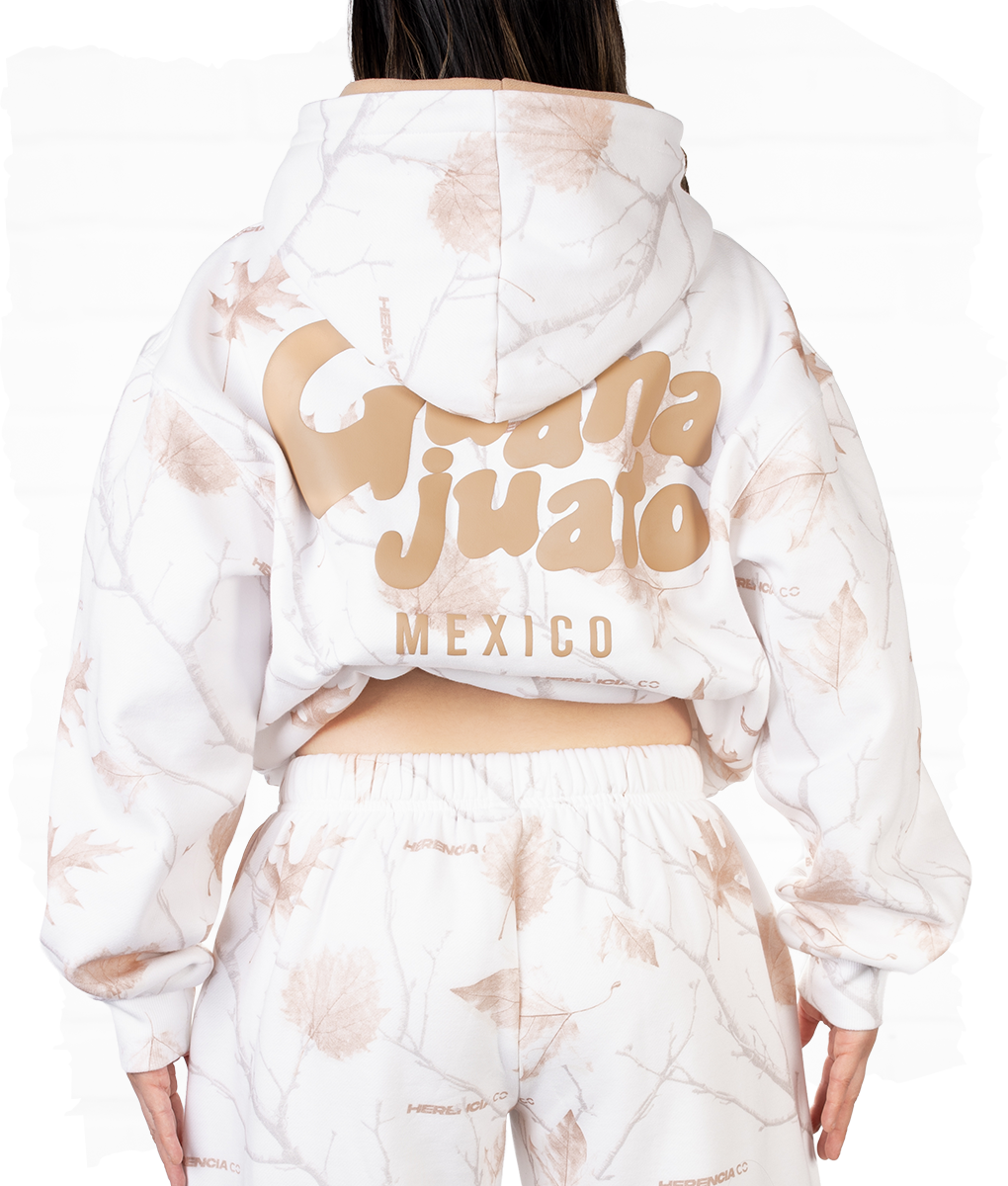 WHITE CAMO PUFF STATE HOODIE