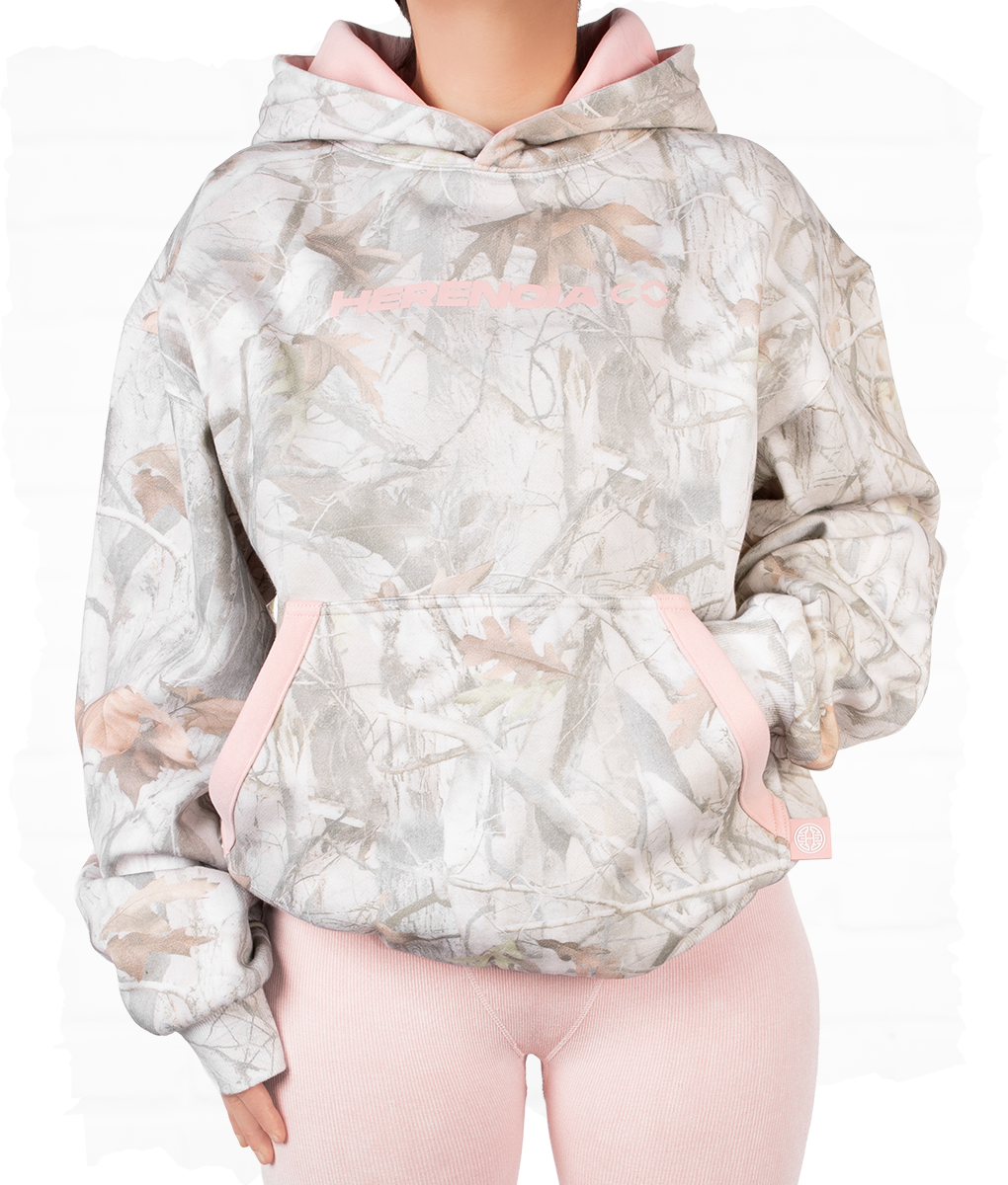 LIGHT CAMO/PINK PUFF STATE HOODIE