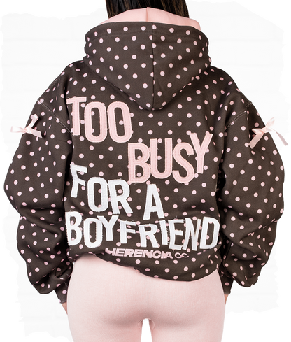 Too Busy For A Boyfriend Polka Dot Hoodie