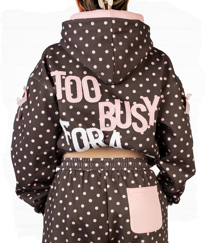 Too Busy For A Boyfriend Polka Dot Hoodie
