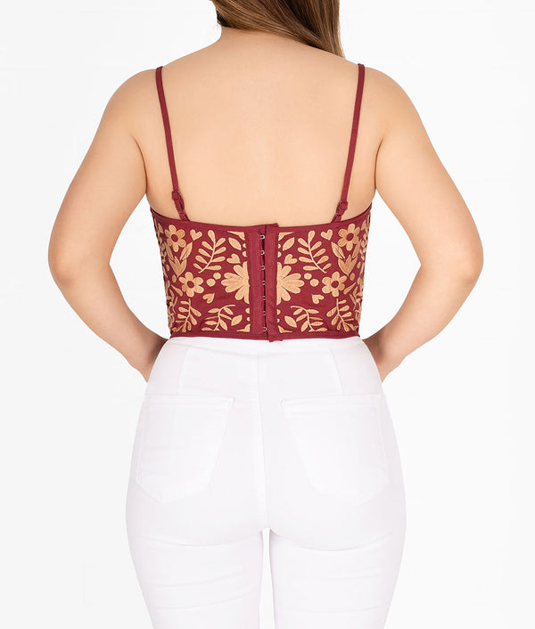 Patrona Embroidered Corset Top-Holiday Edition