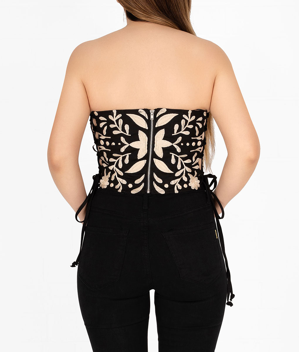 Sol Embroidered Corset Top-Holiday Edition