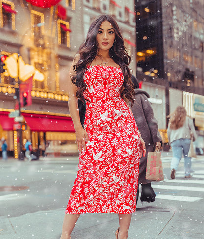 Mexicanita Red Bodycon Dress- Holiday Edition