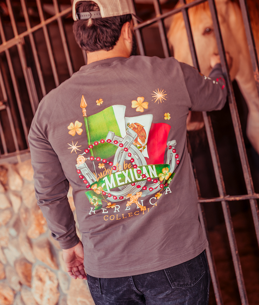 Lucky To Be Mexican Men's Long Sleeve Pocket Tee