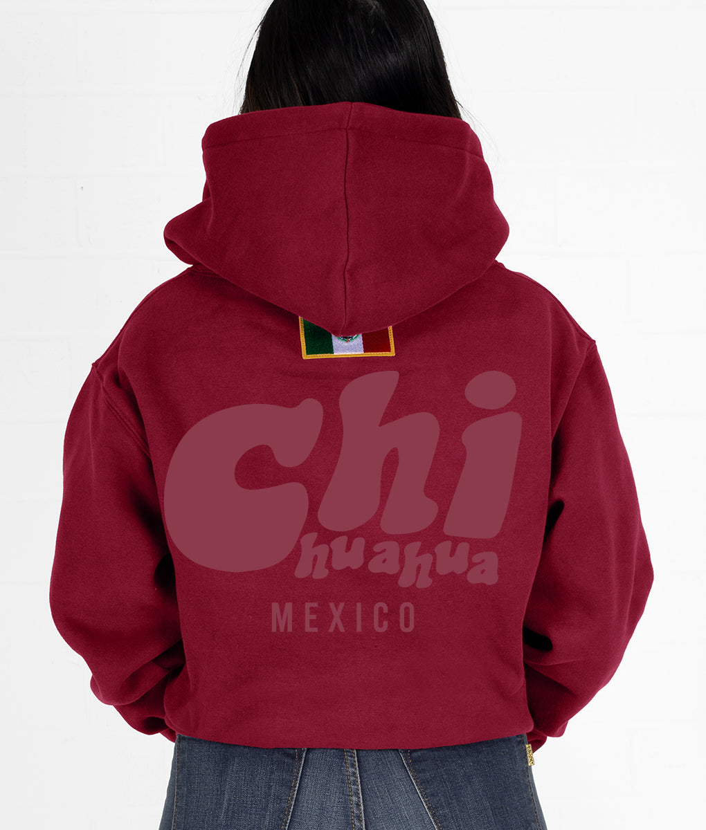 MAROON PUFF STATE HOODIE