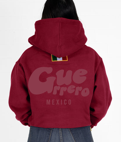 MAROON PUFF STATE HOODIE