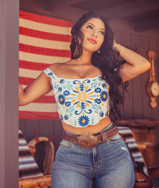 Plebita Embroidered Corset Top