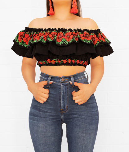 Soñadora Ruffle Crop Top