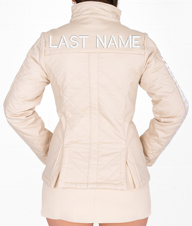 Last Name Women's Quilted Softshell Jacket - Vanilla