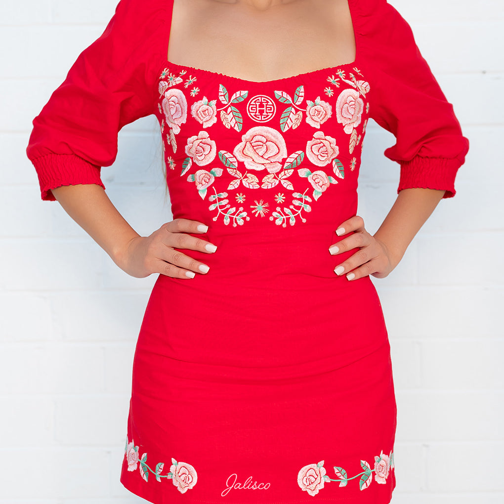 State Cariñosa Embroidered Dress