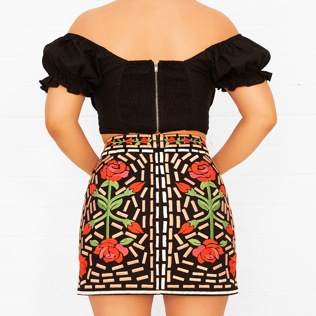 State Dulce Maria Embroidered Skirt