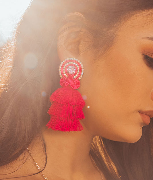 Niña Fresa Tassel Earrings